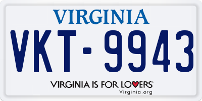VA license plate VKT9943