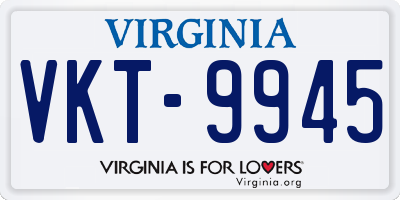 VA license plate VKT9945