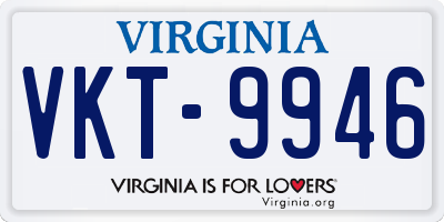 VA license plate VKT9946