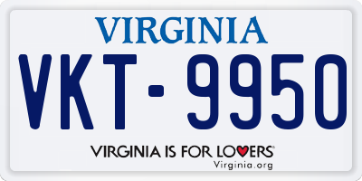 VA license plate VKT9950
