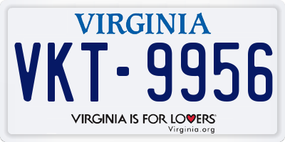 VA license plate VKT9956
