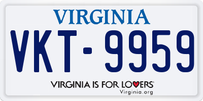 VA license plate VKT9959