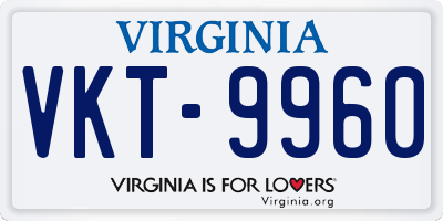 VA license plate VKT9960