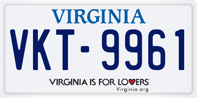 VA license plate VKT9961