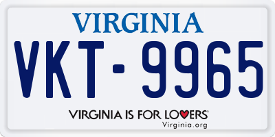 VA license plate VKT9965