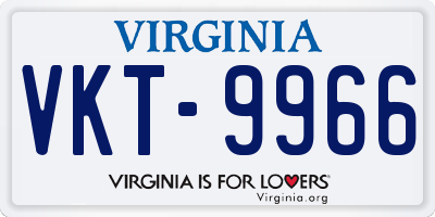 VA license plate VKT9966