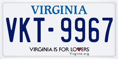 VA license plate VKT9967