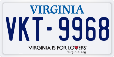 VA license plate VKT9968