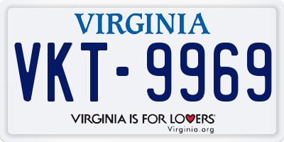 VA license plate VKT9969