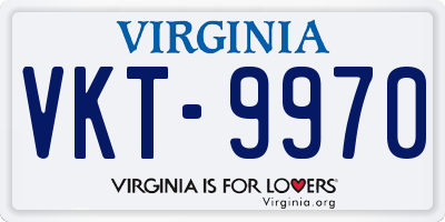 VA license plate VKT9970