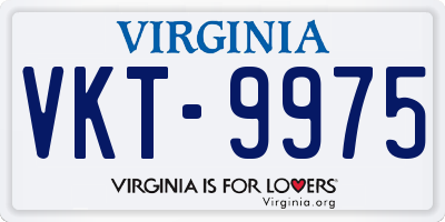VA license plate VKT9975