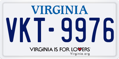 VA license plate VKT9976