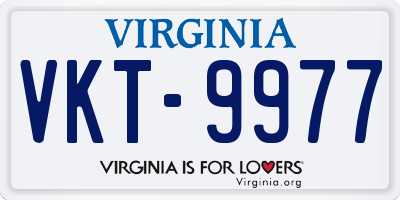 VA license plate VKT9977