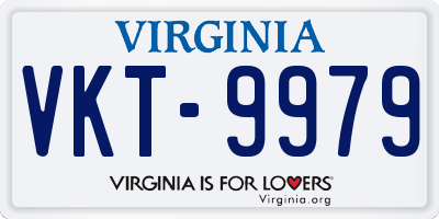 VA license plate VKT9979