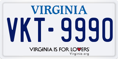 VA license plate VKT9990