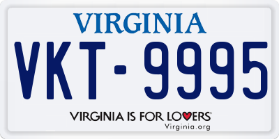 VA license plate VKT9995