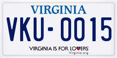 VA license plate VKU0015