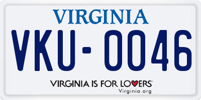 VA license plate VKU0046