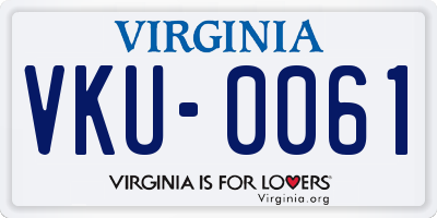 VA license plate VKU0061