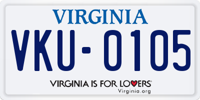 VA license plate VKU0105