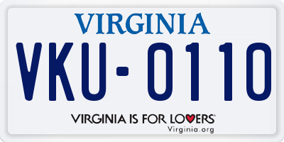 VA license plate VKU0110