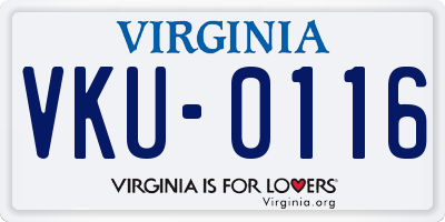 VA license plate VKU0116