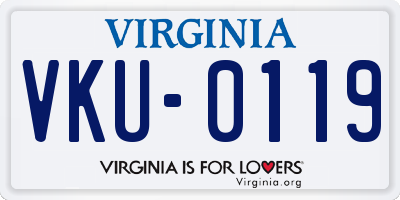VA license plate VKU0119