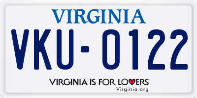 VA license plate VKU0122