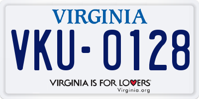 VA license plate VKU0128