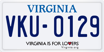 VA license plate VKU0129