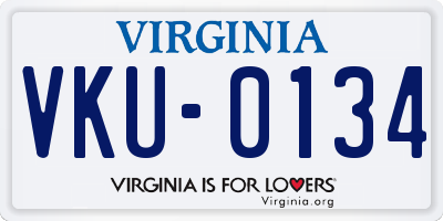 VA license plate VKU0134