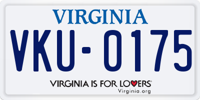 VA license plate VKU0175