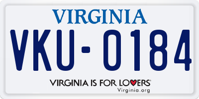VA license plate VKU0184