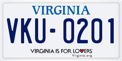 VA license plate VKU0201