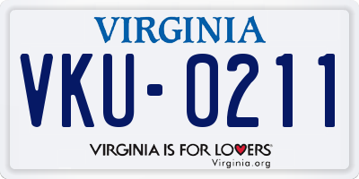 VA license plate VKU0211