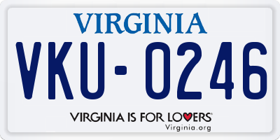VA license plate VKU0246