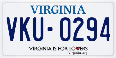 VA license plate VKU0294