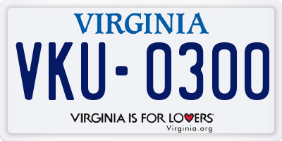 VA license plate VKU0300