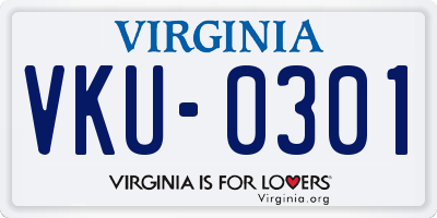 VA license plate VKU0301