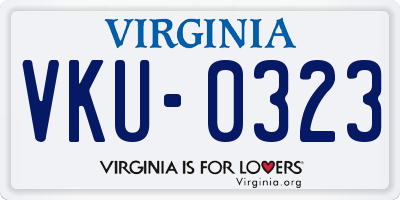 VA license plate VKU0323