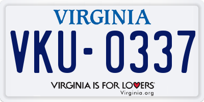 VA license plate VKU0337
