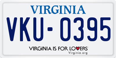 VA license plate VKU0395