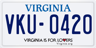 VA license plate VKU0420