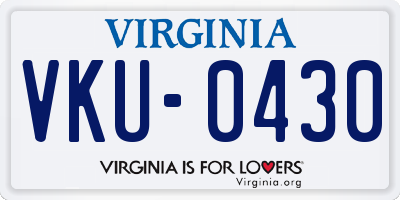 VA license plate VKU0430