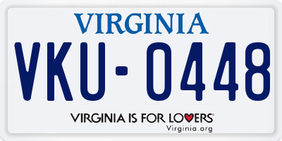 VA license plate VKU0448