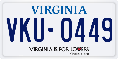 VA license plate VKU0449