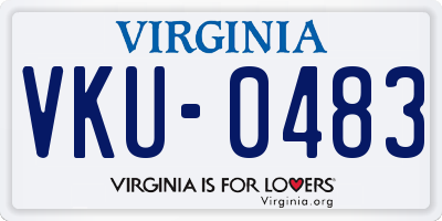 VA license plate VKU0483