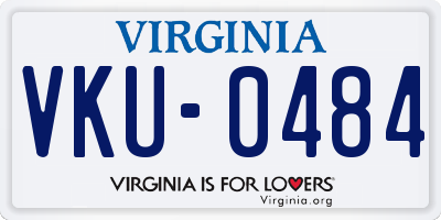 VA license plate VKU0484