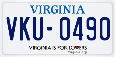 VA license plate VKU0490