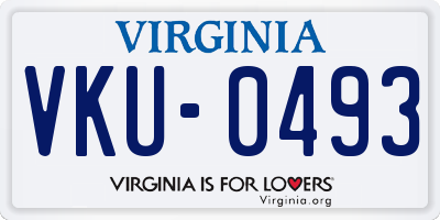 VA license plate VKU0493